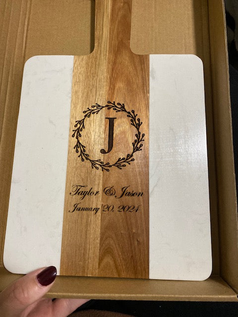 cutting board with marble sides